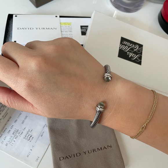David Yurman Cable Classics Princess Bracelet with Prasiolite and Diamonds - Picture 2 of 6